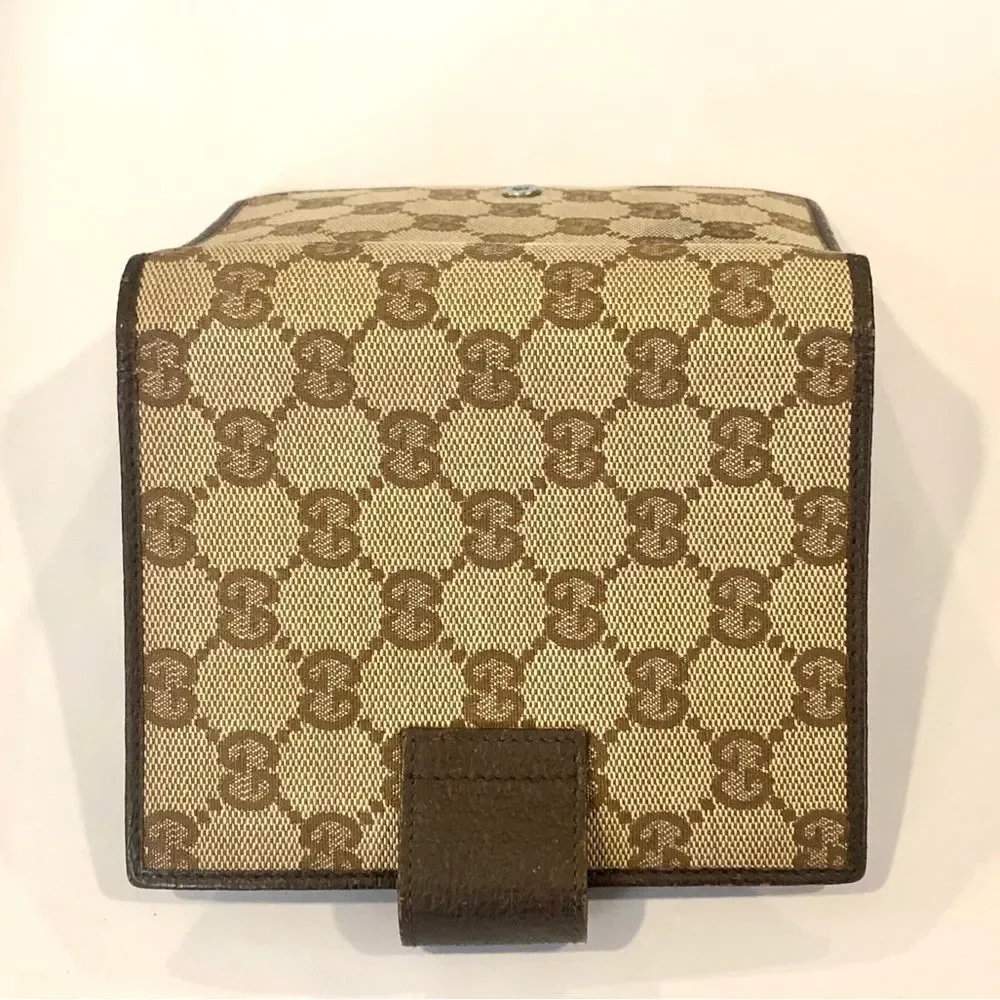 GUCCI MONOGRAM Leather Canvas Agenda Binder Passport Holder Credit Card Wallet